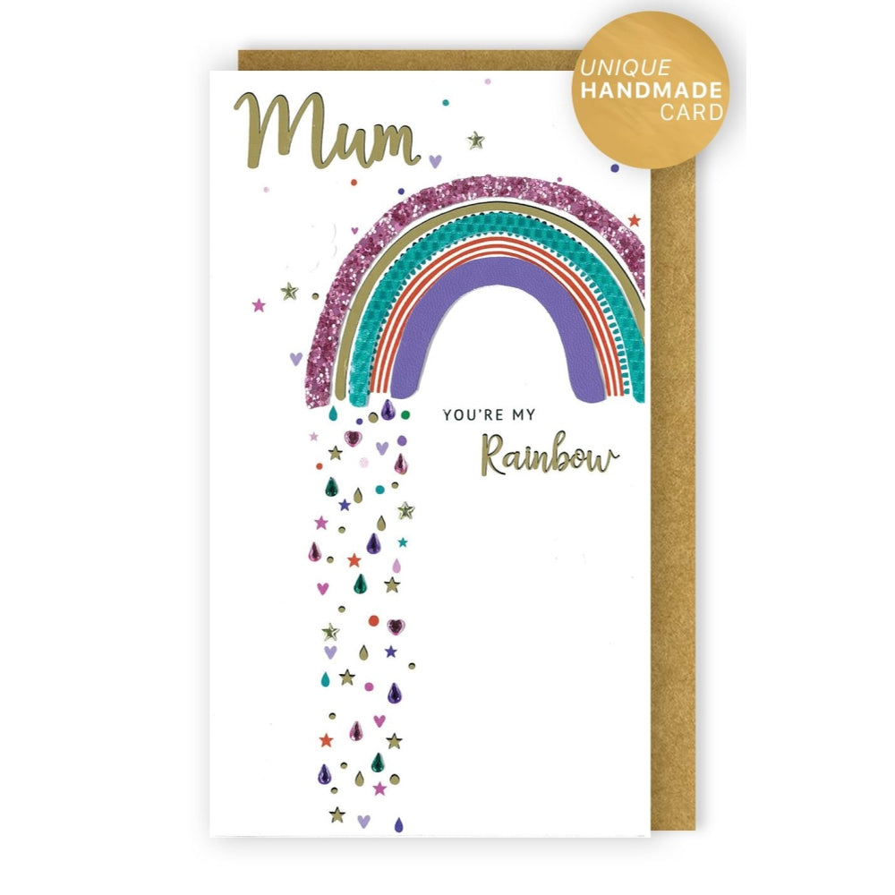 You're My Rainbow Mum, You Shine! Hand-Finished Mother's Day Card