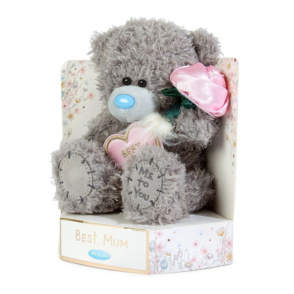 Me to You Tatty Teddy 'Best Mum' 15cm Plush Bear On Gift Plinth Official Mother's Day Collection
