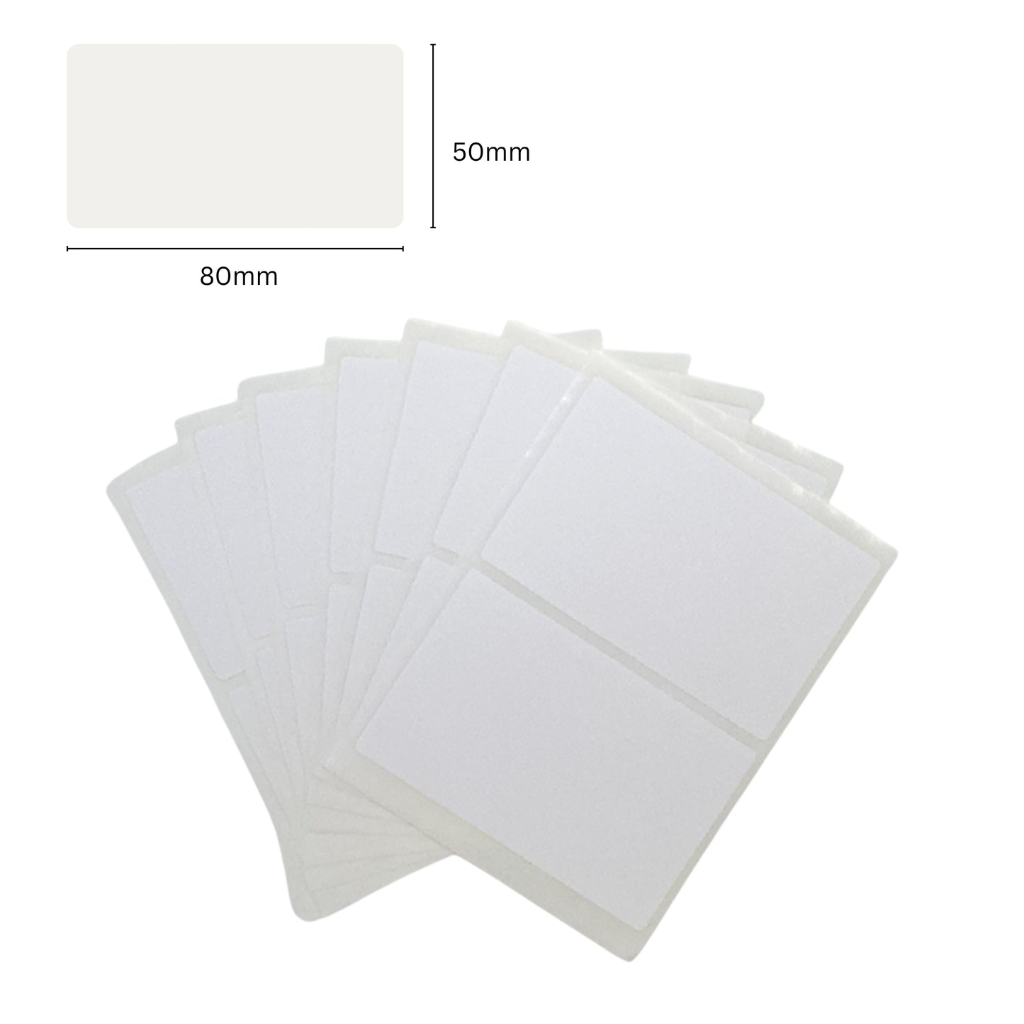 Pack of 14 White 50x80mm Rectangular Labels