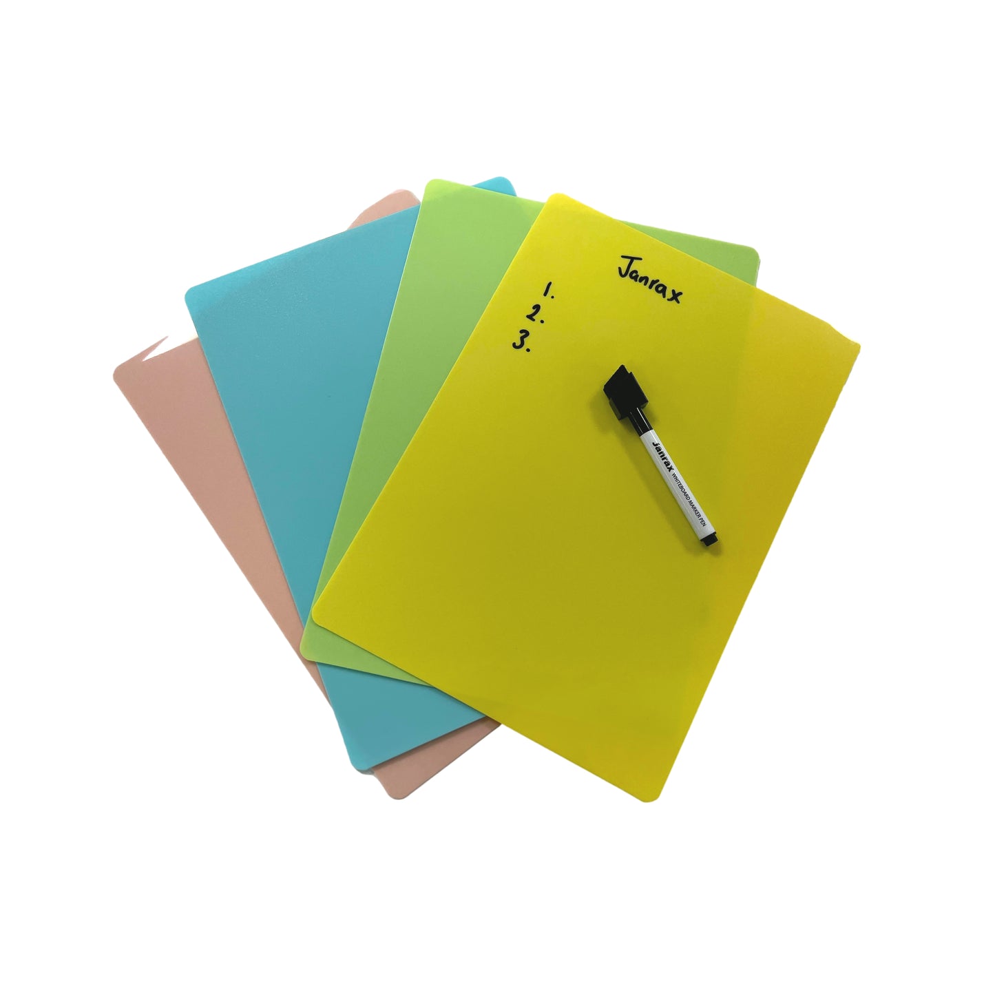 Pack of 12 Yellow Coloured A5 Whiteboards