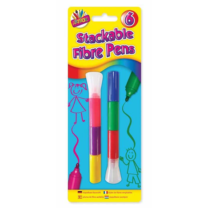 Pack of 6 Stackable Fibre Pens