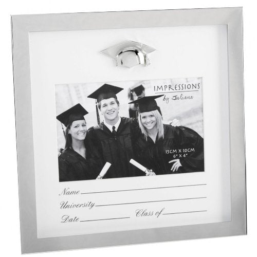 Shiny Silverplated Graduation Photo Frame with Mount