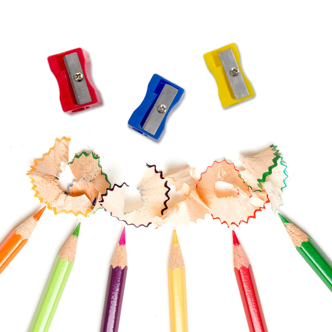 Pack of 100 Assorted Plastic Pencil Sharpeners