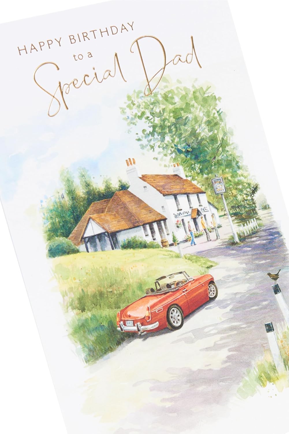 Sports Car & Pub Design Dad Birthday Card