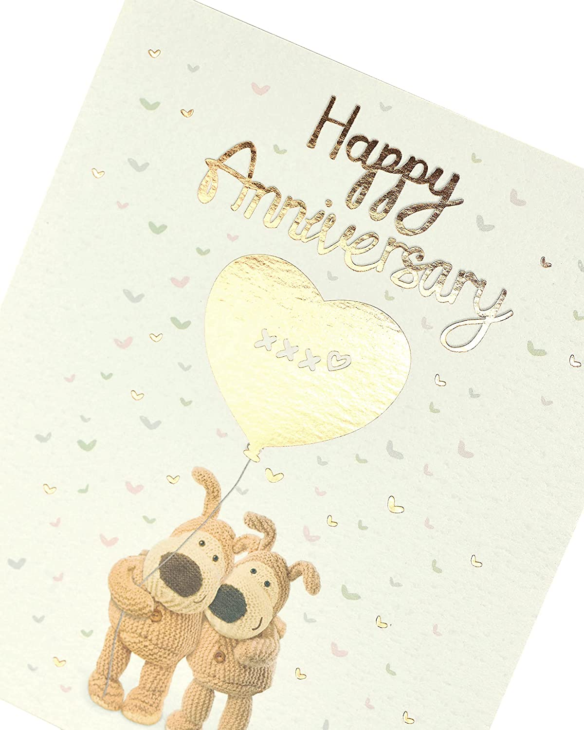 Boofles Holding Heart Balloon Anniversary Card 