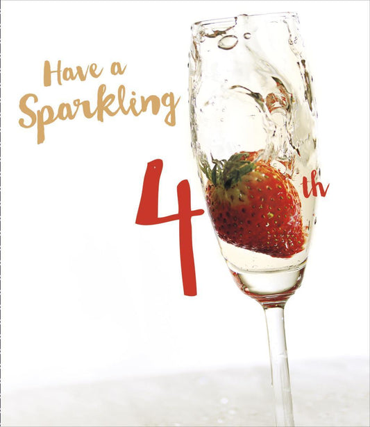 Champagne & Strawberries 40th Birthday Card 