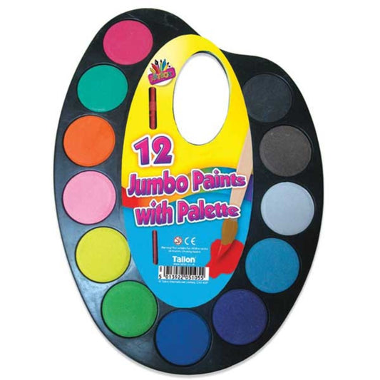 Art Box Jumbo Paints on Palette Watercolour Paint Set