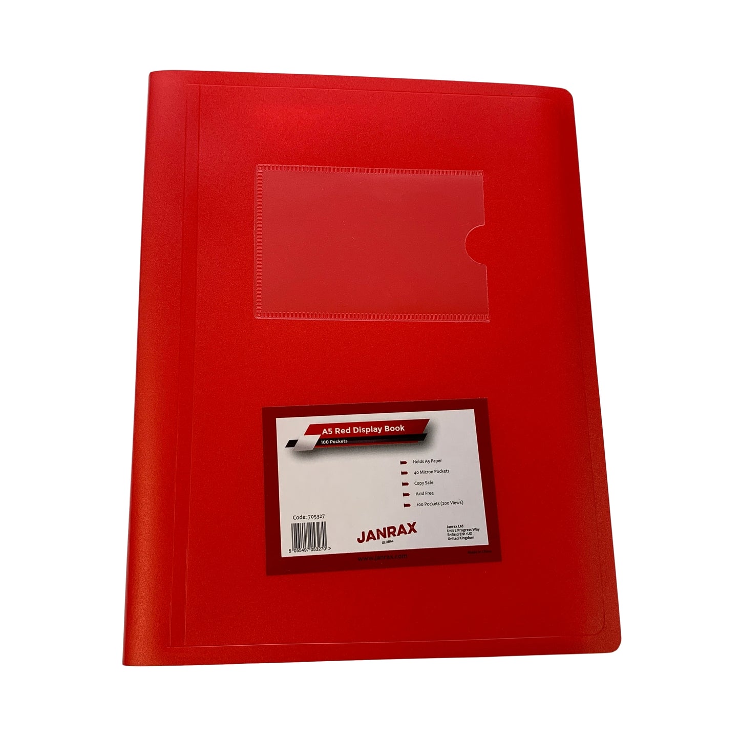 Pack of 10 A5 100 Pocket Red Flexible Cover Display Books