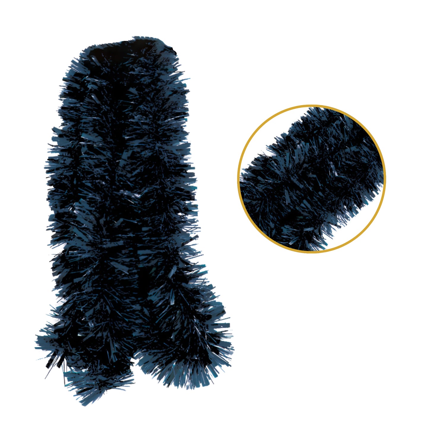 Pack of 6 2m Christmas Chunky Tinsel - Navy Blue