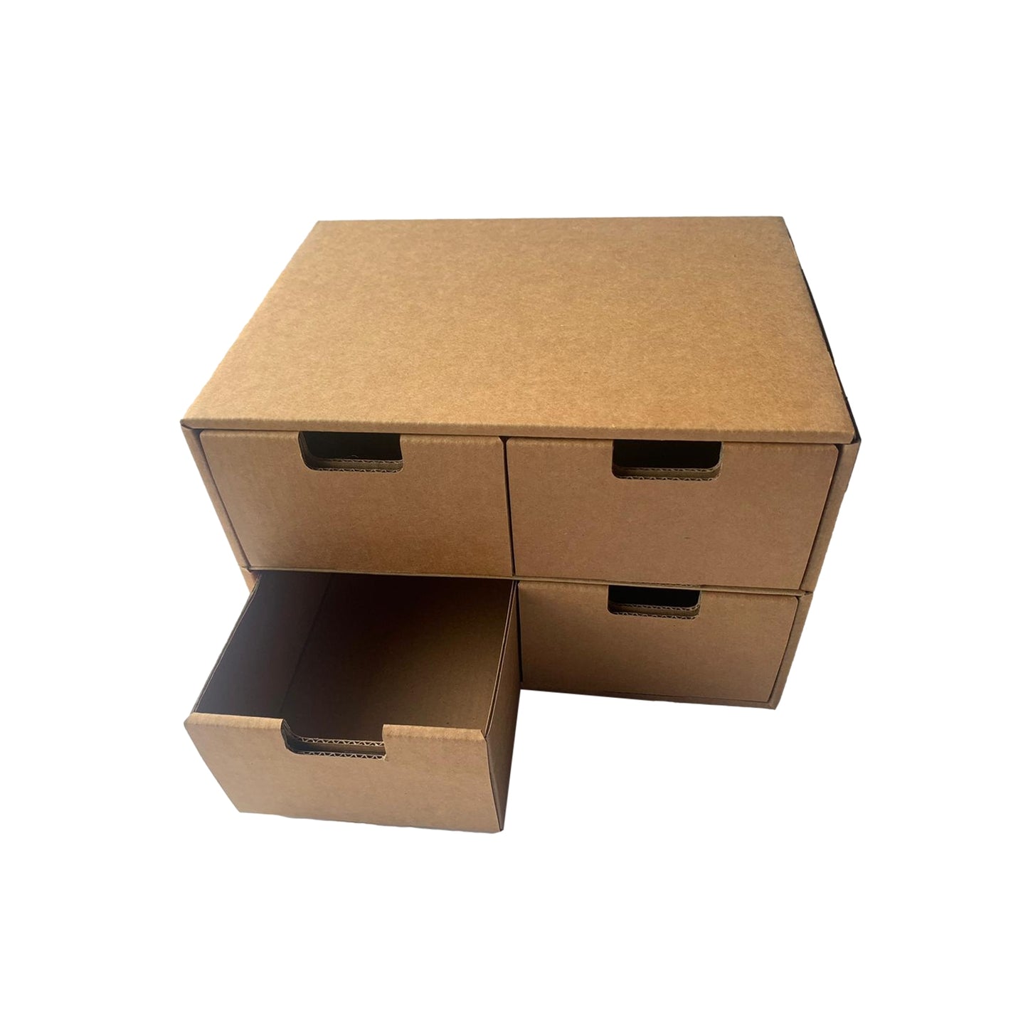 Pack of 10 Kraft Desktop Organiser Drawers Cardboard DIY Storage Boxes