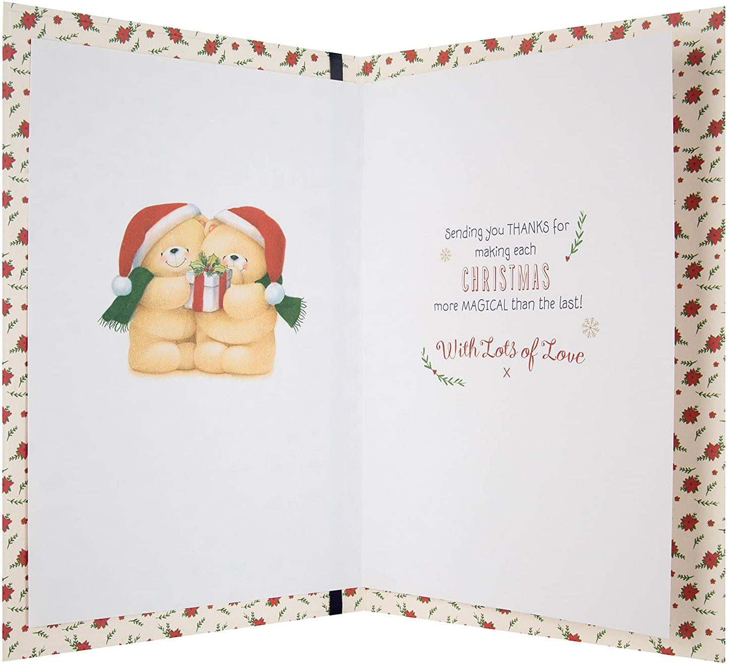Mum and Dad Forever Friends Bear Design Christmas Card