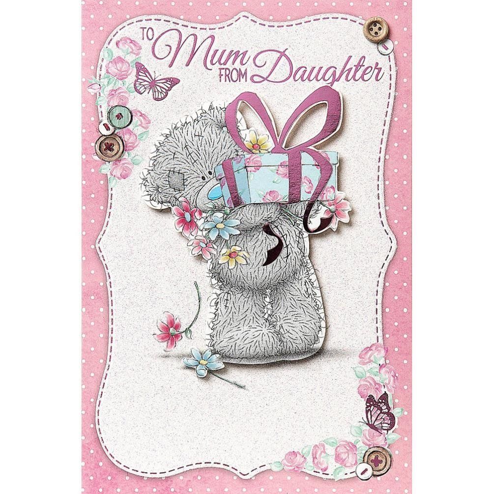 Tatty Teddy With Flowers And Gift Design Mother's Day Card To Mum from Daughter