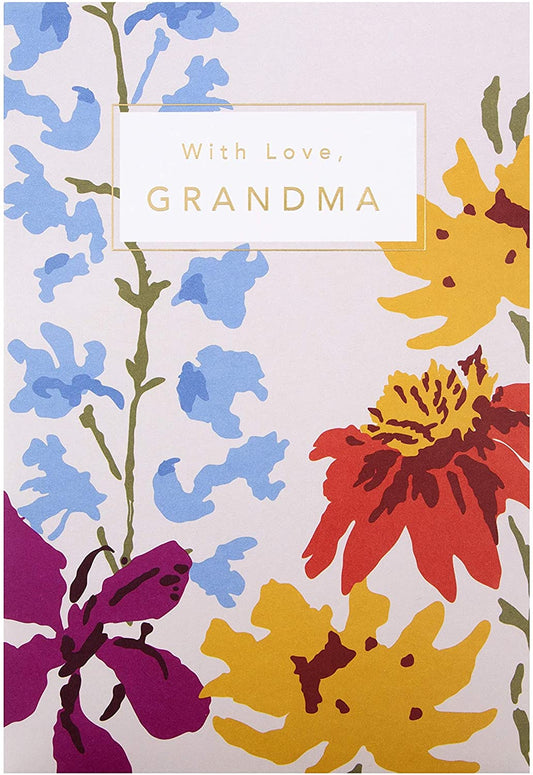 Contemporary Floral Design Grandma Birthday Card