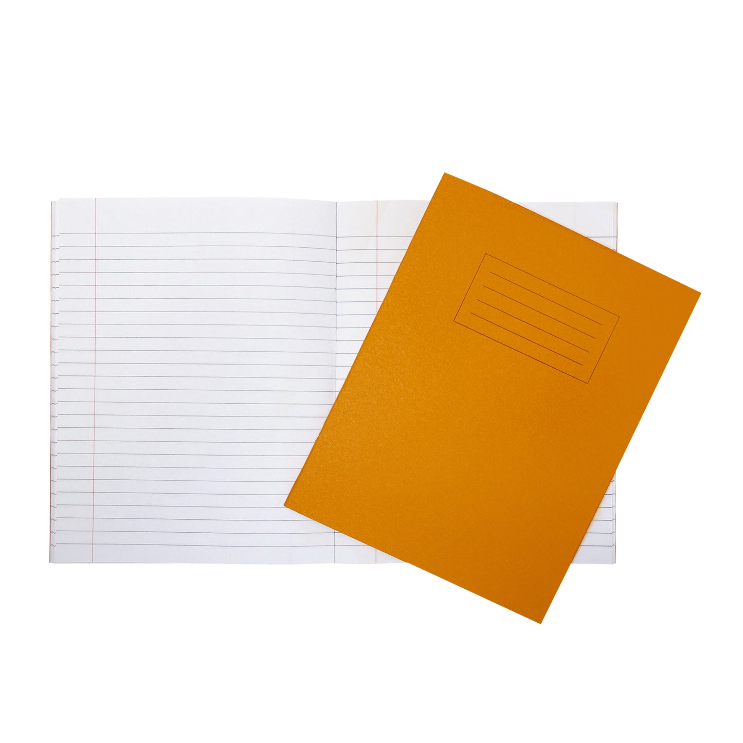 Pack of 50 Janrax 9x7" Orange 80 Page Feint Ruled with Margin Exercise Books WF Paper with 225gsm Manilla Cover