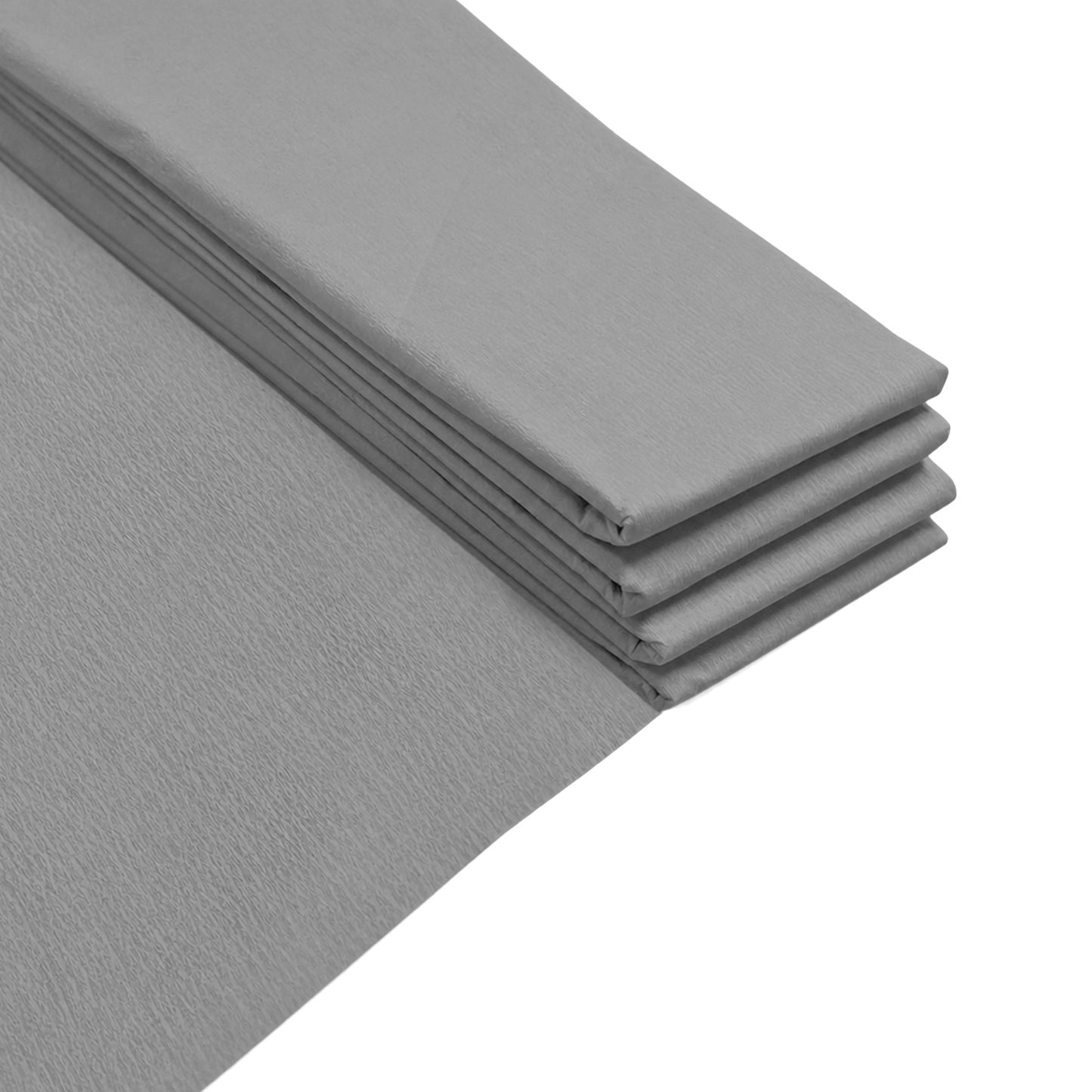 Pack of 5 Grey Crepe Paper Sheets 50cm x 2m 17GSM 35% Stretch Craft Paper