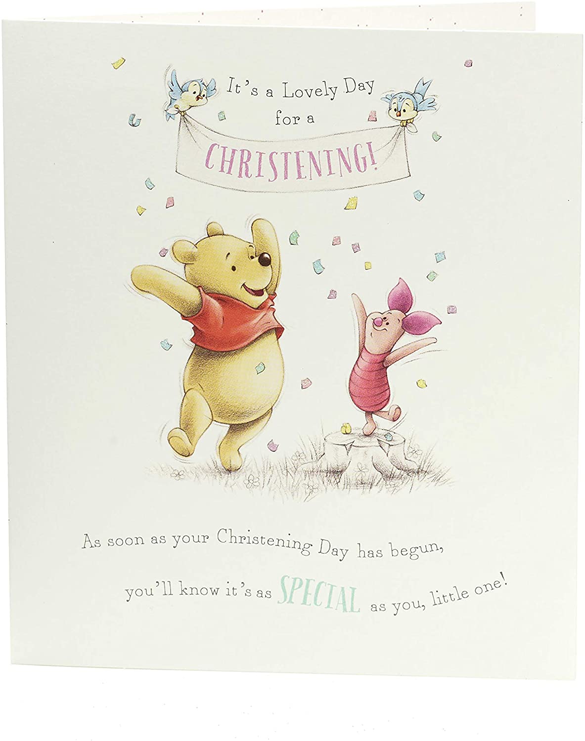 Disney Winnie The Pooh Christening Card