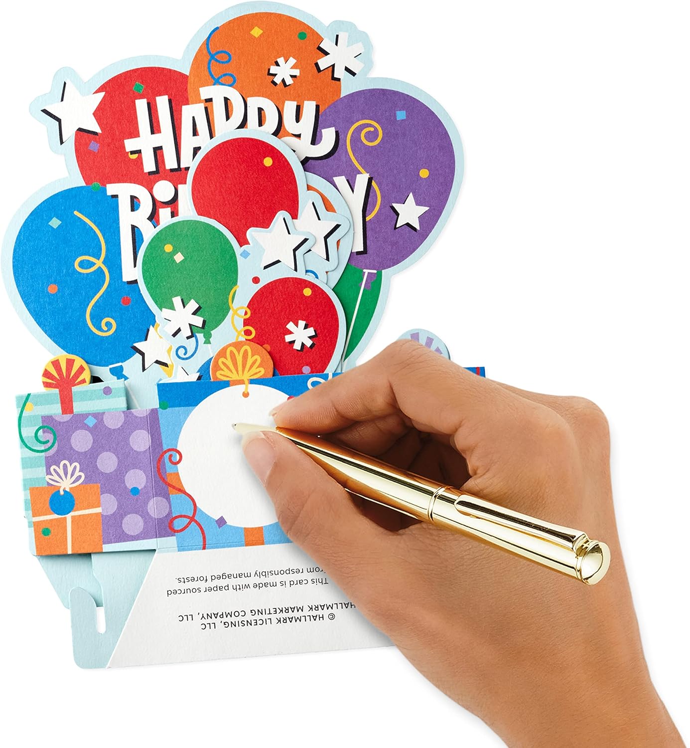 Pack of 8 Balloons and Cake Design Pop Up 3D Birthday Cards