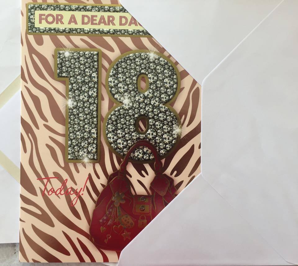 Daughter Age 18 Today! Morden Fashion Sentiment Verse 18th Birthday Greeting Card