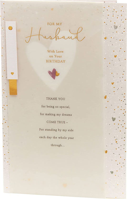 For My Husband With Love Foil Finished Birthday Card 