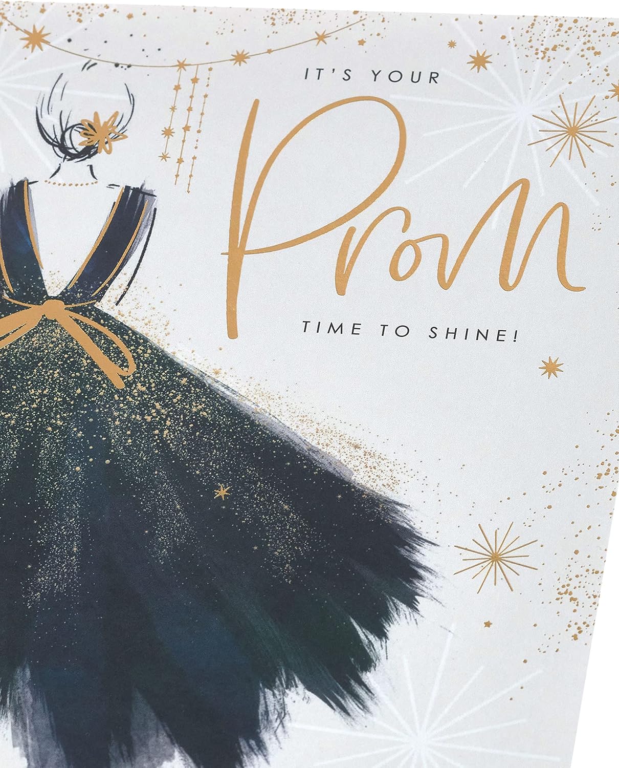 Stunning Black Dress Design Prom Congratulations Card