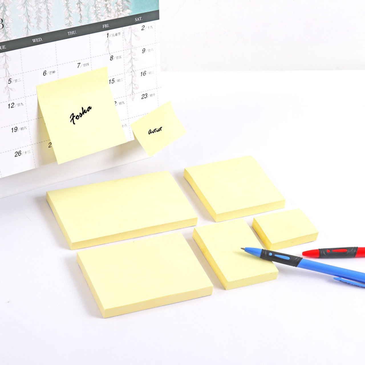 Pack of 1000 Yellow Self Sticky Notes 75x75mm
