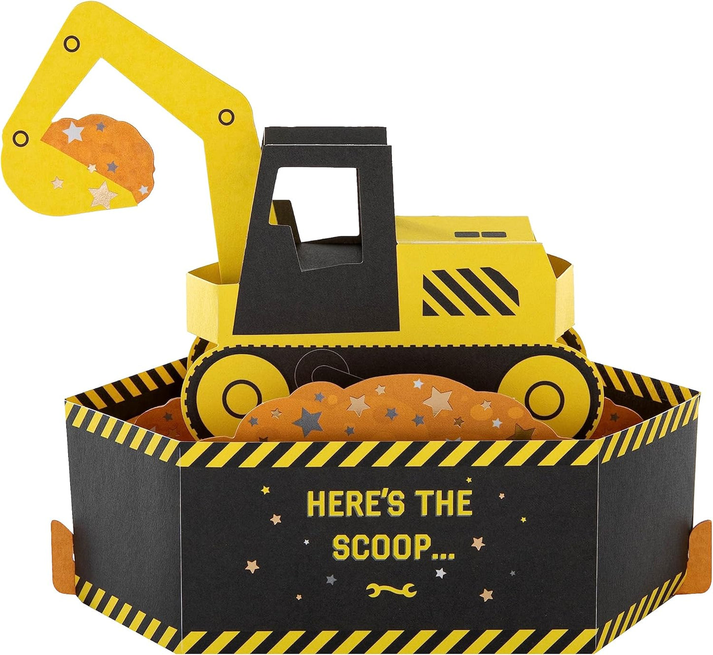 3D Pop-Up Digger Design Kids Birthday Card