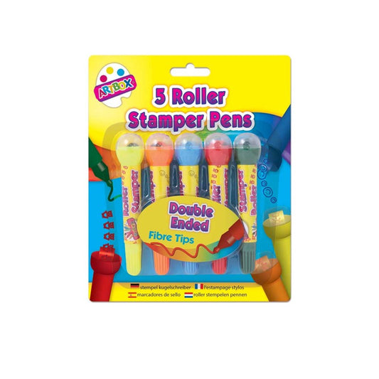 Pack of 5 Roller Stampers With Fibre Markers