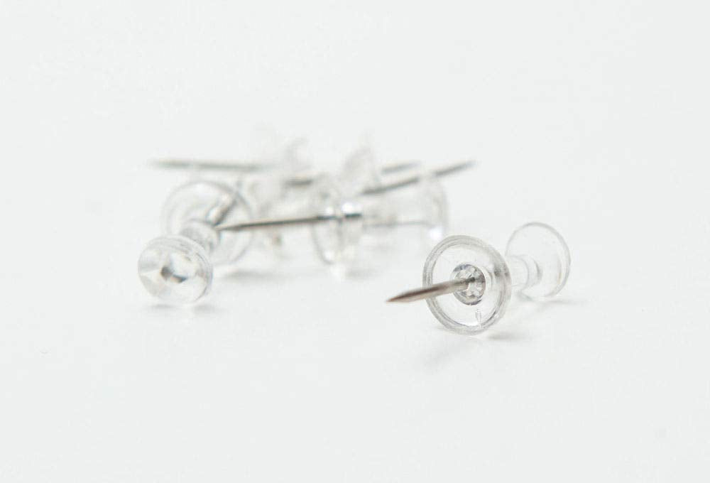 Pack of 500 Janrax Clear Transparent Push Pins