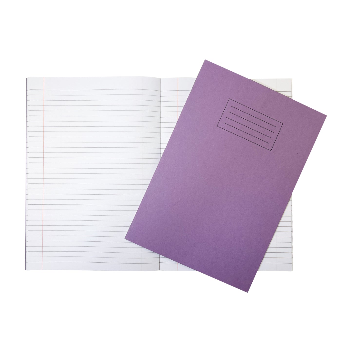 Pack of 10 Janrax A4 Purple 80 Page Feint Ruled with Margin Exercise Books WF Paper with 225gsm Manilla Cover