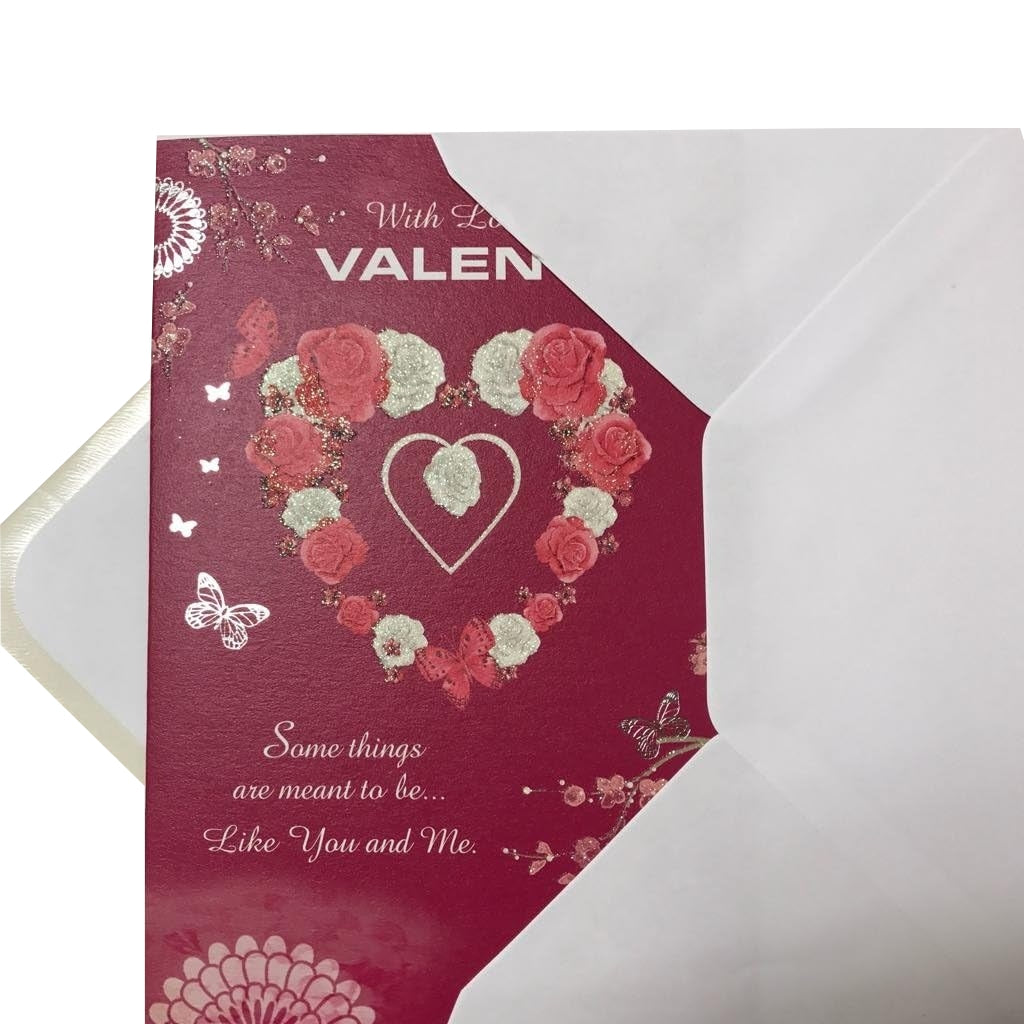 With Love To my Valentine Open Sentimental Verse Valentine's Day card