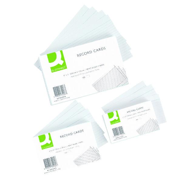 Pack of 100 8x5" Record Cards (203x127mm) Ruled Feint White