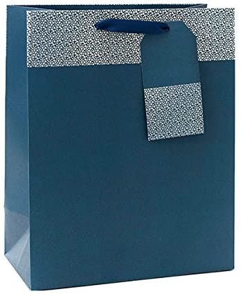 Blue And Silver Foil Design Large Gift Bag Father's Day, Birthday, Or Christmas Any Time For Him