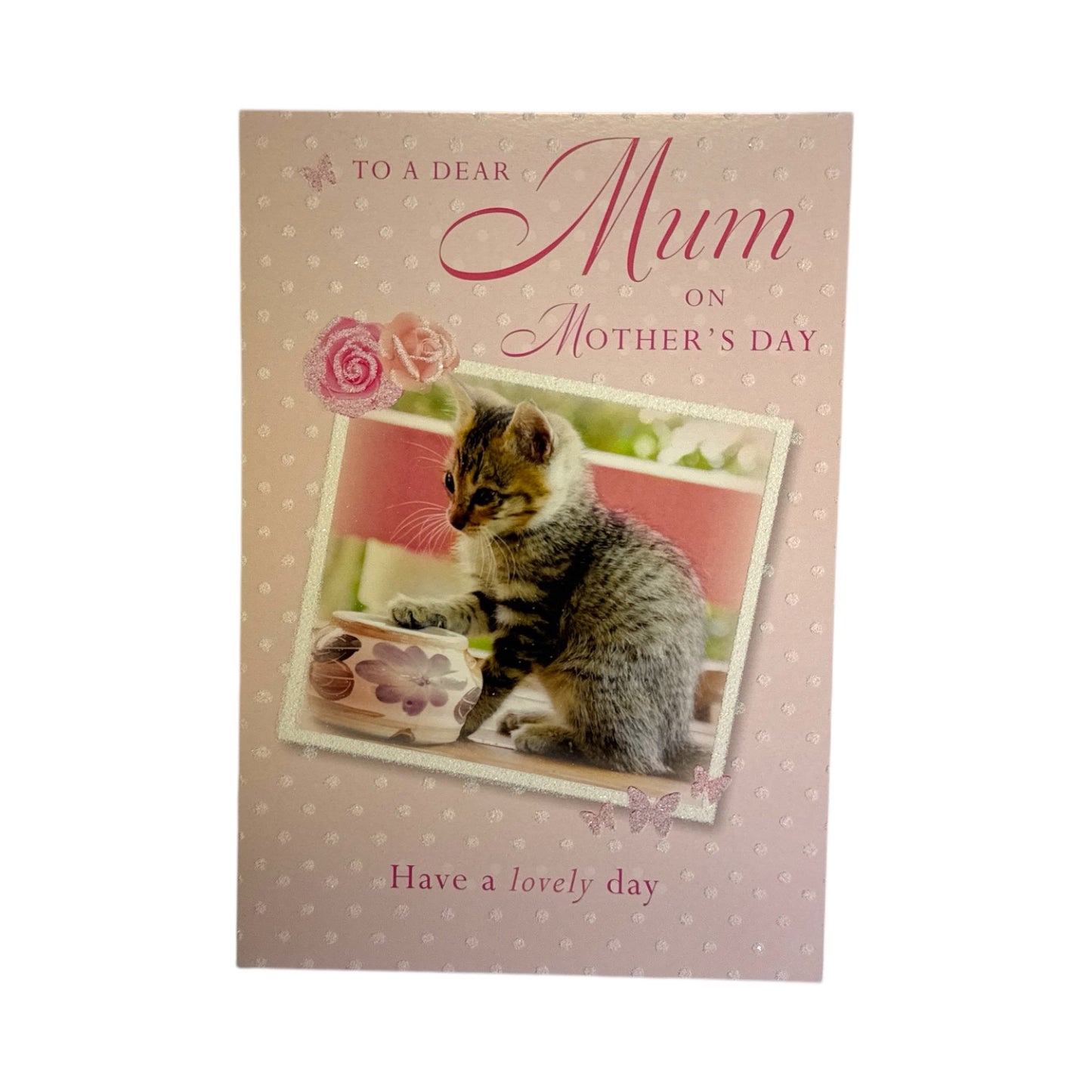 To Dear Mum Kitten Design Pink Mother's Day Card