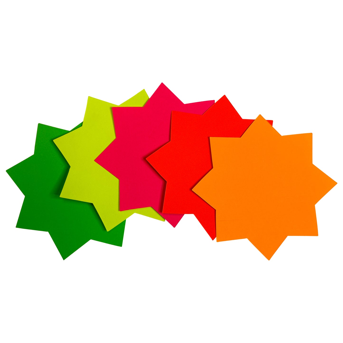 Pack of 960 Assorted Coloured Neon Fluorescent Stars 150 x 100mm