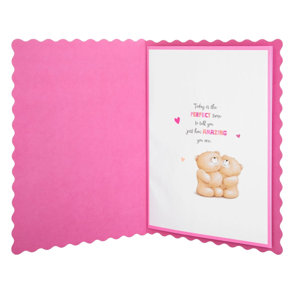 Cute Forever Friends & Hearts Design Wife Birthday Card