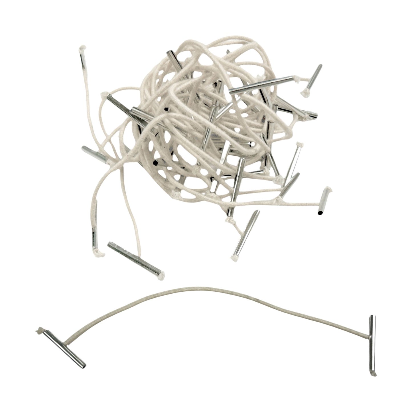 Pack of 1000 Elastic White 140mm Metal End Treasury Tags