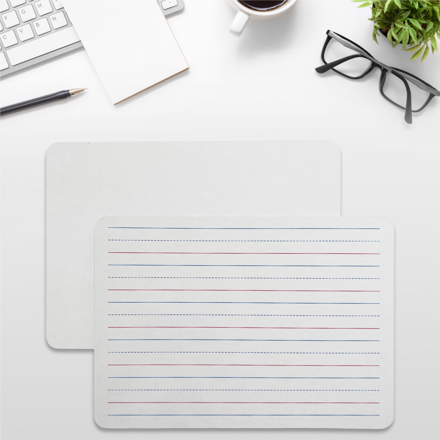 Pack of 60 Rigid MDF Handwriting Lines A4 Whiteboards