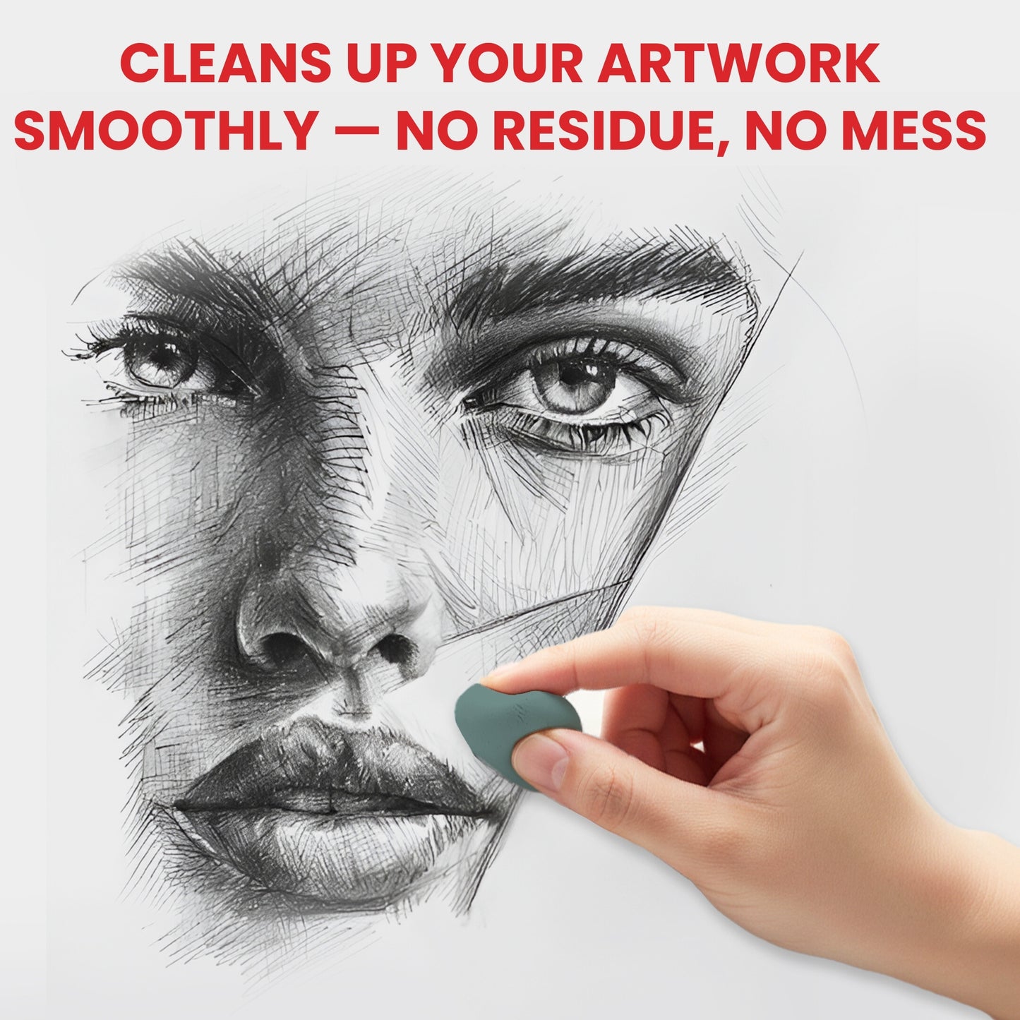 Pack of 3 Kneadable Erasers 45 x 35 x 10mm – Reusable Mouldable Rubber for Artists and Sketching