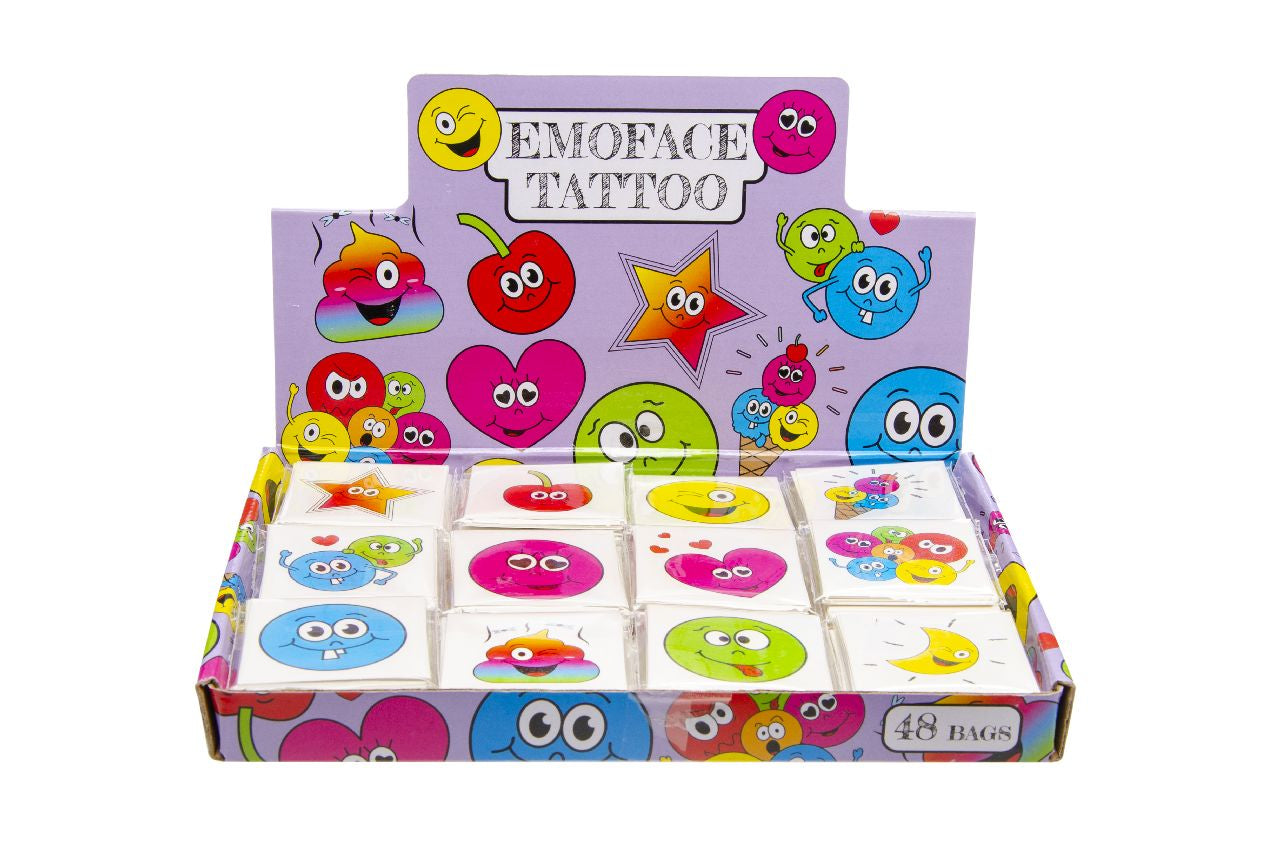48 Pack of 12 Pieces Emotion Faces Tattoos