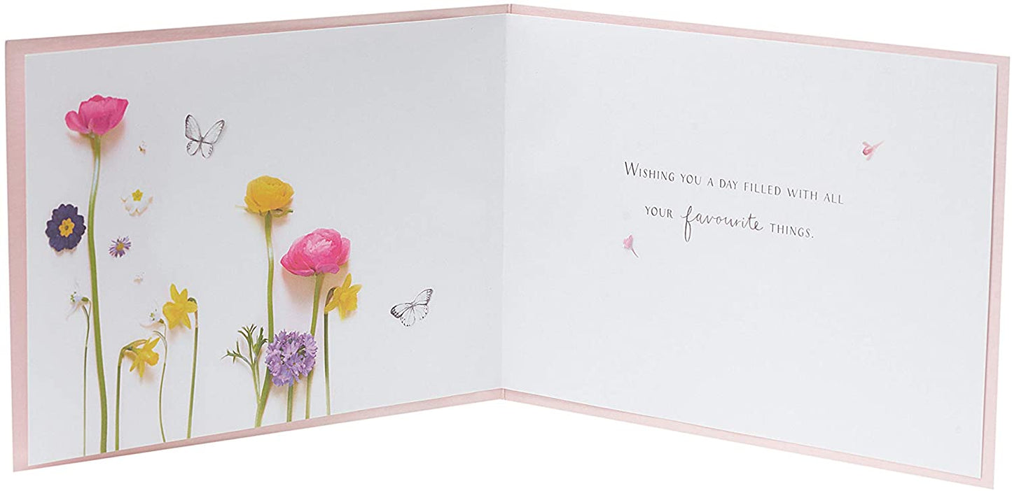 Different Parts of Plants Flower Design Beautiful Birthday Card