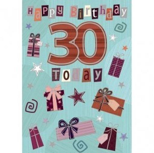 Happy Birthday 30 Today Birthday Card