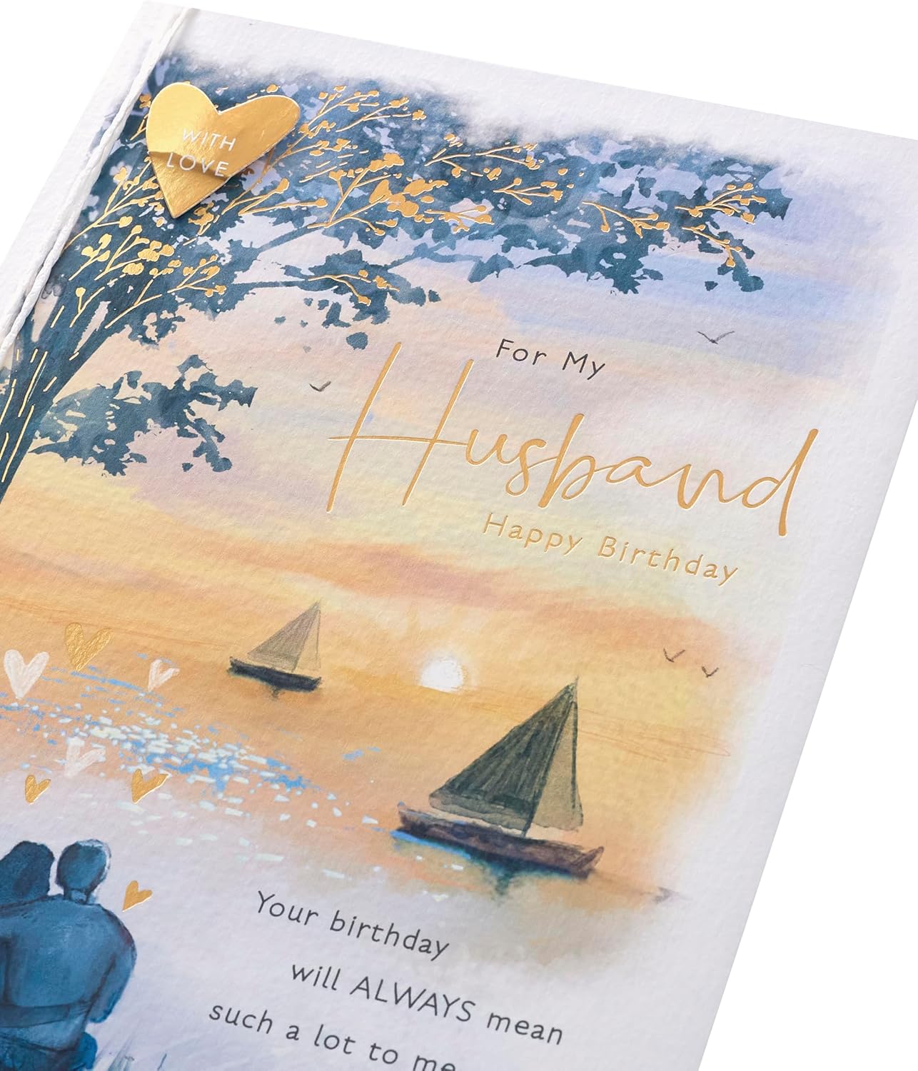 Stunning Boat Scene Design Husband Birthday Card