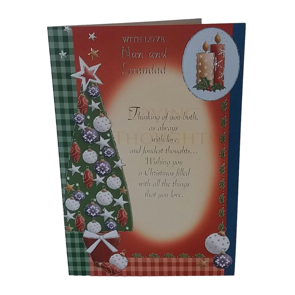 With Love Nan and Grandad Happy Christmas Card