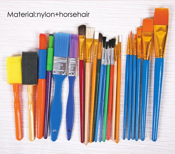 Pack of 22 Assorted Professional Nylon and Horsehair Artist Oil Painting Brush Set