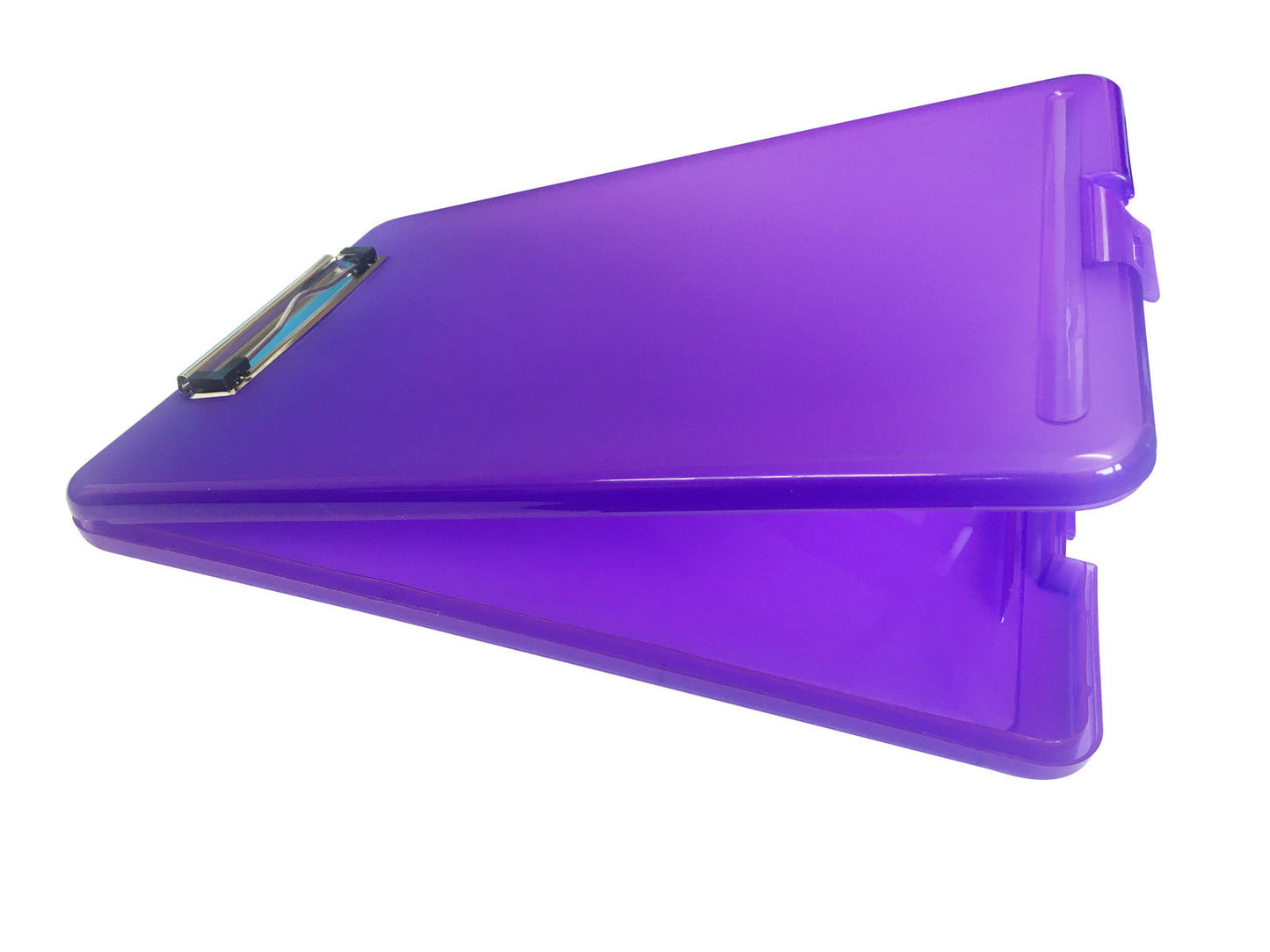 Pack of 2 A4 Purple Clipboard Box Files - Storage Filing Case