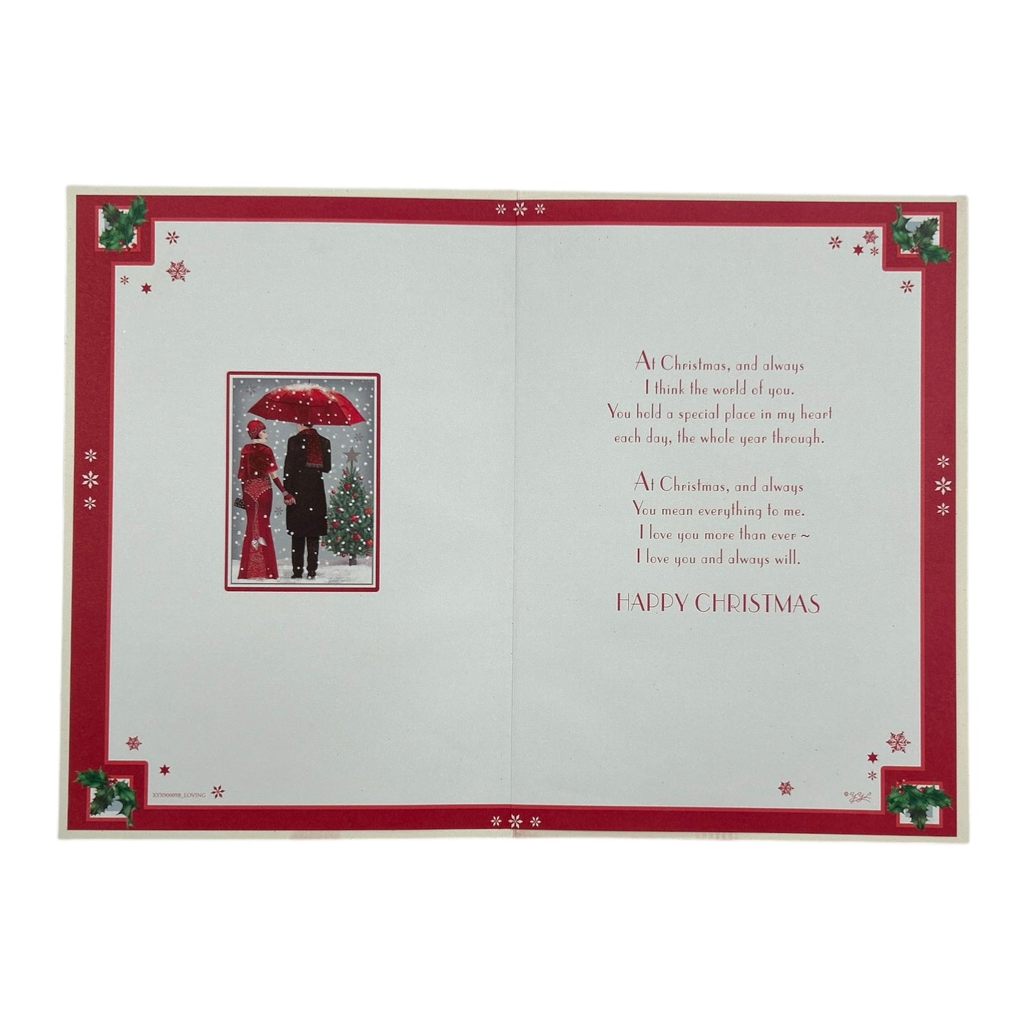 To The One I Love Lovely Couple With Snowy Scene Design Christmas Card
