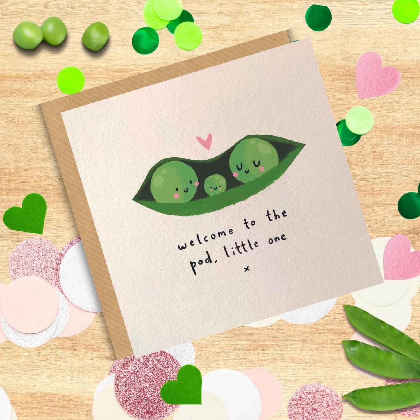Welcome Little One Peas In A Pod Fun New Baby Greeting Card