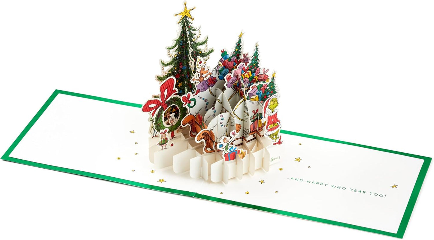 Dr. Seuss Grinch Signature Paper Wonder Pop Up Christmas Card