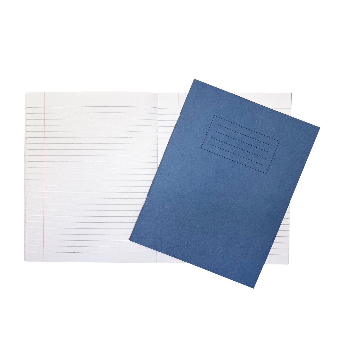Pack of 10 Janrax 9x7" Dark Blue 80 Page Feint Ruled with Margin Exercise Books WF Paper with 225gsm Manilla Cover