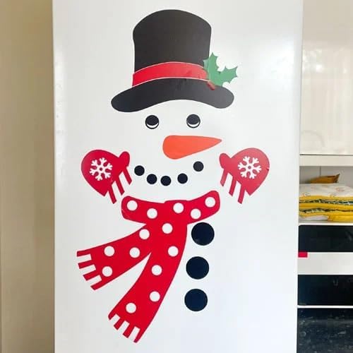 Pack of 10 Christmas Snowman Fridge Sticker Decorations